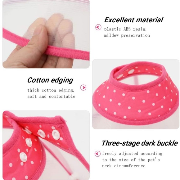 NEW Andiker Pet Dog Cat Recovery Cone Collar Pink Adjustable Size Small - Picture 2 of 10